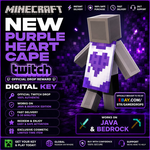 Minecraft purple heart cape - purple,
